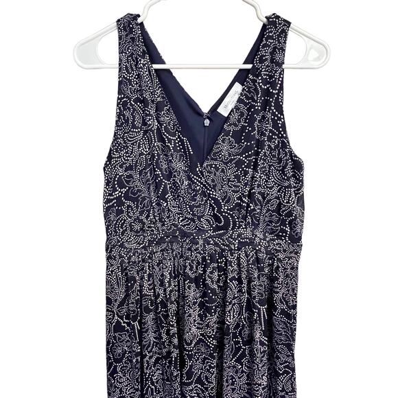 Motherhood Maternity Navy Blue Chiffon Maxi Dress V Neck Size Medium - Picture 4 of 11